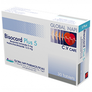 Bisocard Plus 5 ( Bisoprolol 5 mg / Hydrochlorothiazide 12.5 mg ) 30 Film-Coated Tablets